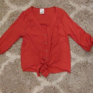 Cute tie front blouse